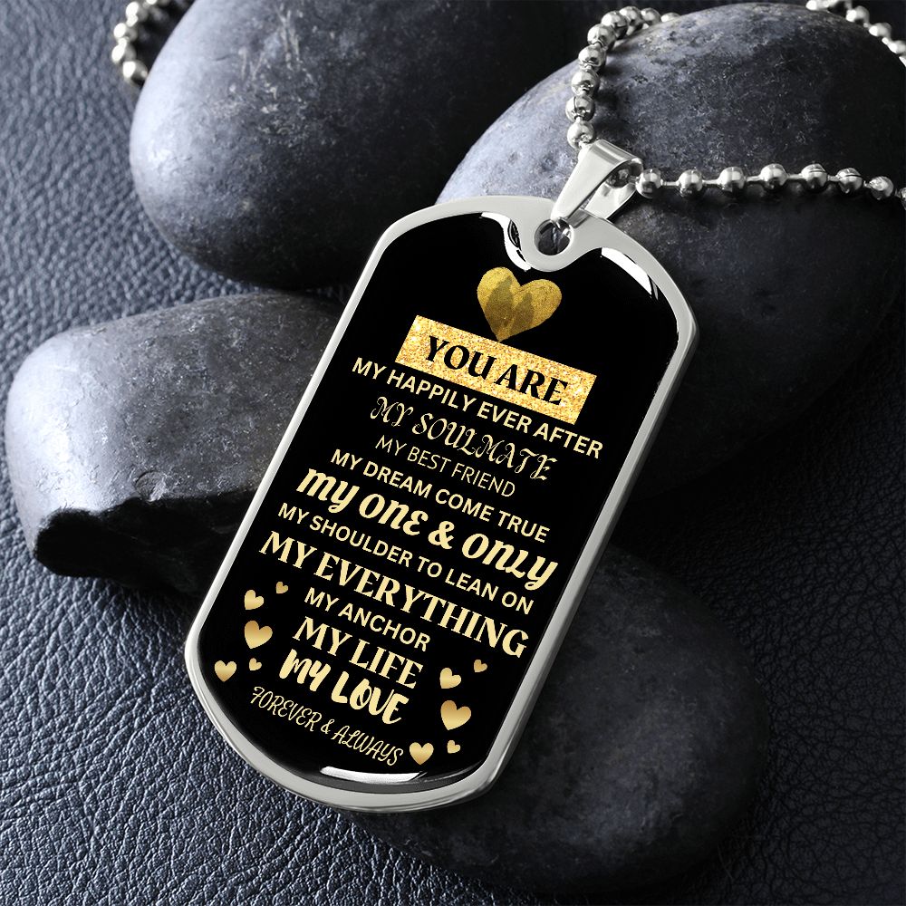 YOU ARE MY EVERYTHING MILITARY NECKLACE FOR HUSBAND, WIFE, SOULMATE, GIRLFRIEND, BOYFRIEND