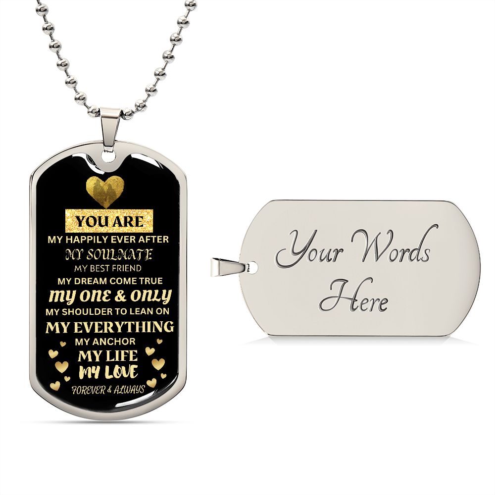 YOU ARE MY EVERYTHING MILITARY NECKLACE FOR HUSBAND, WIFE, SOULMATE, GIRLFRIEND, BOYFRIEND